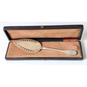 Empire Style Solid Silver Cake Server With Coat Of Arms 