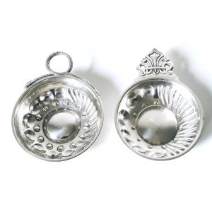 Two Solid Silver Tastevins 