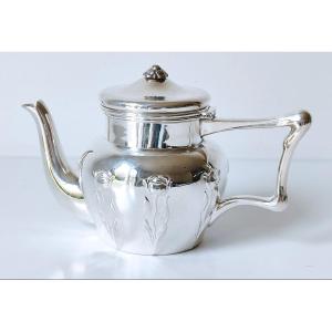 Art Nouveau Small Teapot In Solid Silver 
