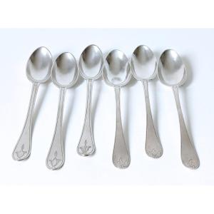 Six 18th Century Solid Silver Teaspoons
