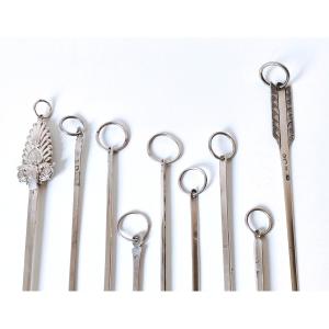 Nine Silver Skewers, 18th Century, Empire Style