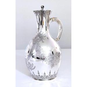 Solid Silver Pitcher With Coat Of Arms 