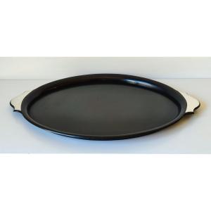 Art Deco Serving Tray In Composite And Solid Silver