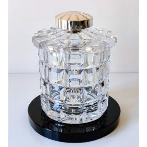 Art Deco Bonbonnière In Crystal, Sterling Silver And Glass