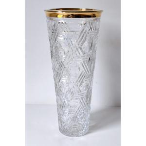 Crystal And Sterling Silver Vase