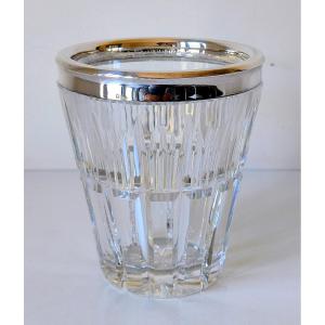 Crystal And Sterling Silver Vase