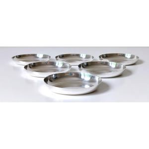 Six Art Deco Finger Bowls In Solid Silver Wolfers