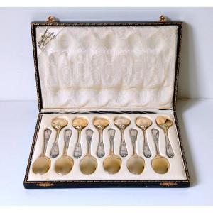 Twelve Sterling Silver Ice Cream Spoons