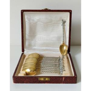 Twelve Solid Silver Teaspoons