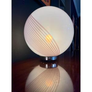 Lampe Sphère En Verre De Murano Par Paolo Venini