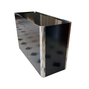 Two-door Black Lacquered And Chrome Sideboard Designed By Maria Sabot - Italy 1970
