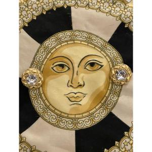 Vintage Chanel Metal And Crystal Earrings/clips - 1990s