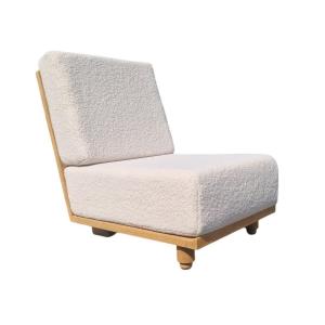 Pair Of Elmyre Armchairs In Light Oak, Guillerme And Chambron