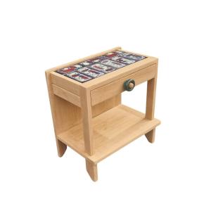 Light Oak Bedside Table, Guillerme And Chambron