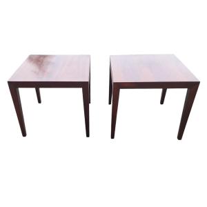 Pair Of Scandinavian Coffee Tables, Side Tables, In Rio Rosewood, Severin Hansen