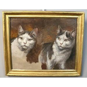Oil On Cardboard. Monogrammed From The Late 19th Century