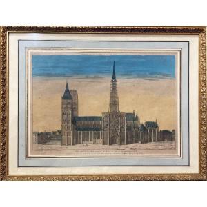 View Of The Metropolitan Church Of Rouen From The North Side - Basset, André (17??-1787) -