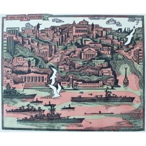 Crimea Sebastopol Woodcut