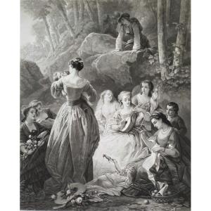 Engraving 19th C Grétry In Italy