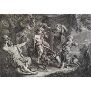 Bacchus Festival Engraving 18th C
