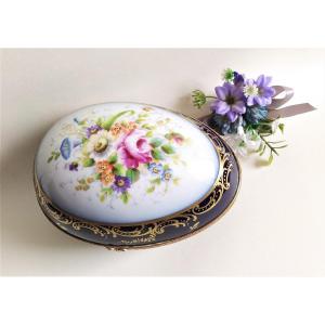  Hand Painted Porcelain Schlangenwald Egg Box 19th Century