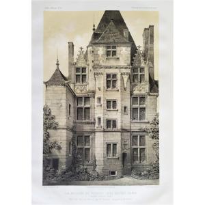 Architecture Lithograph By Victor Petit The Stone House At Moulins