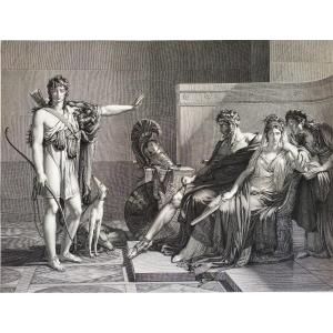 Phedre And Hippolyte Mythological Neoclassical Engraving  Etching Empire Period After Guerin Print