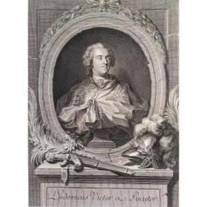 Louis XV Portrait Engraving 18th C Etching Print