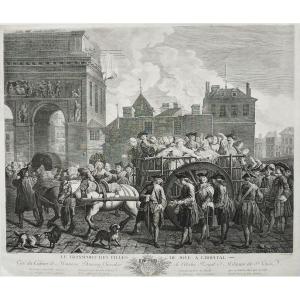 Paris  Etching 18th Century Engraving By Le Vasseur Print