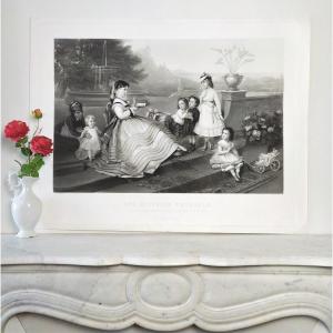 Very Large Engraving By Amédée And Eugene Varin Etching Print