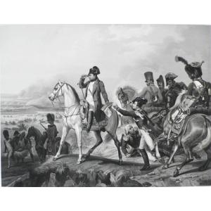 Napoleon Wagram Etching After Horace Vernet Engraving By Jazet 19th C Old Print