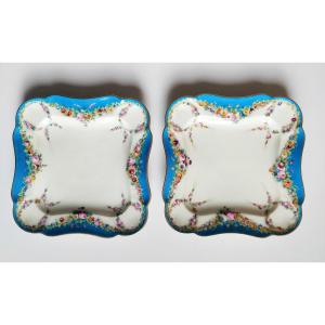 Pair Of Plates Paris Porcelain Hand Painted
