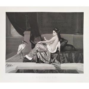 Etching Female Nude Engraving By Pierre Cottin After Constant Joseph Brochart 19th C Old Print