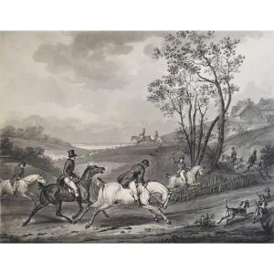 Etching Hunting Engraving After Horace Vernet 19th C Old Print