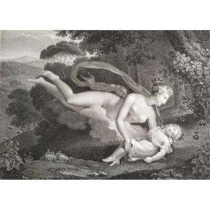 Neo-classical Mythological Engraving Venus And Ascanius Etching After Charles-pompée Le Boulanger De Boisfrémont