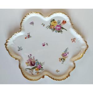 Large Porcelain Dish Hand Painted Decor 19th Germany