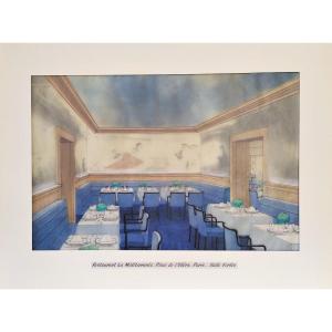  Paris Restaurant La Méditerranée Salle Vertès Architecture Drawing