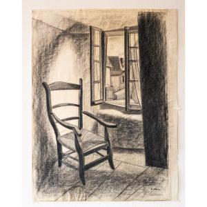 Yvonne Latil Drawing The Chair 20th C