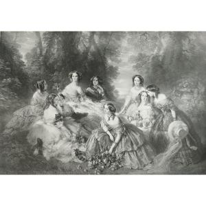 Empress Eugénie Lithograph After Winterhalter 19th Century Old Print
