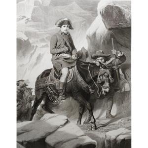 Etching Napoleon Bonaparte Large Engraving 19th C  Old Print