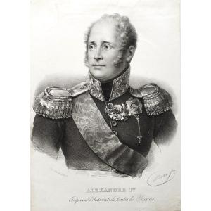 Emperor Of Russia Alexander I Lithograph Delpech 19th C Old Print