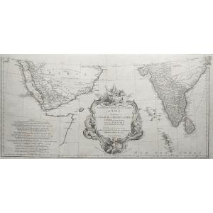 Map Of Asia, 1st Part 18th C Old Print