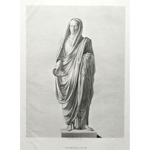 Etching Mythological Engraving Ancient Greece Priest 19th C Old Print