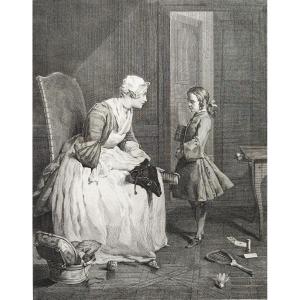 Etching Engraving After Chardin 18th Century Old Print