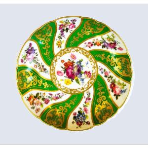 Hand Painted Paris Porcelain Plate Dish 19th C