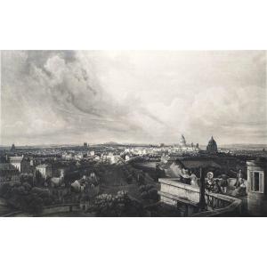 Paris View Taken From The Observatory Terrace Engraving By Himely 19th C Etching