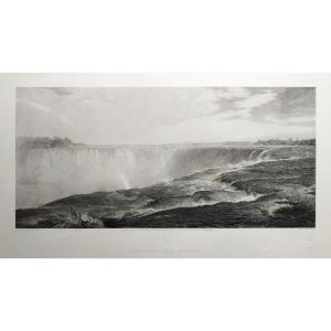 Niagara Falls Etching 19th C Engraving Old Print