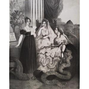 Empress Eugénie Joséphine Lithograph 19th C Old Print