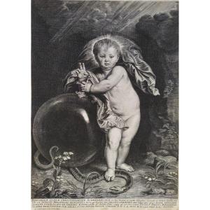 Etching 17th Century Engraving Christ After Van Dyck 