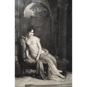Juliette Récamier Etching By Auguste Laguillermie After Dgérard Portrait Of A Lady Engraving 
